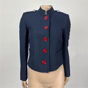 Burberry Military Style Navy Wool Jacket Sz 10